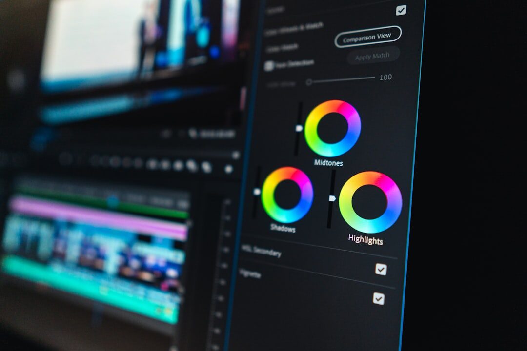 Close-up of a video editing timeline on a computer screen